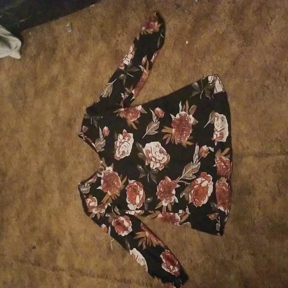 Black red and orange floral shirt double extra large